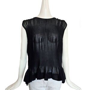 MARNI BLACK PLEATED SHEER FRONT TOP (42)